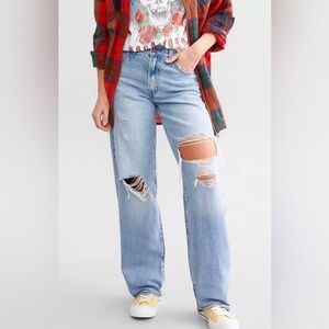 Levi’s Premium Baggy Dad Distressed Jeans Bin Day Wash Sz  24